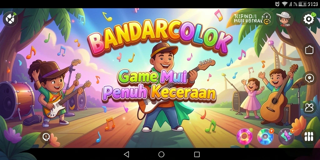 Tampilan gameplay BANDARCOLOK yang penuh warna dan irama mengasyikkan.