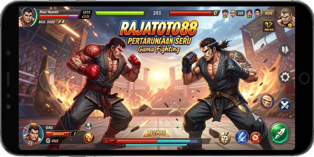 Screenshot gameplay RAJATOTO88 menampilkan pertarungan mendebarkan.