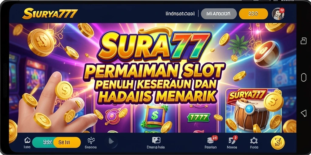 Tangkapan layar SURYA777 menunjukkan gameplay slot yang seru dan interaktif.