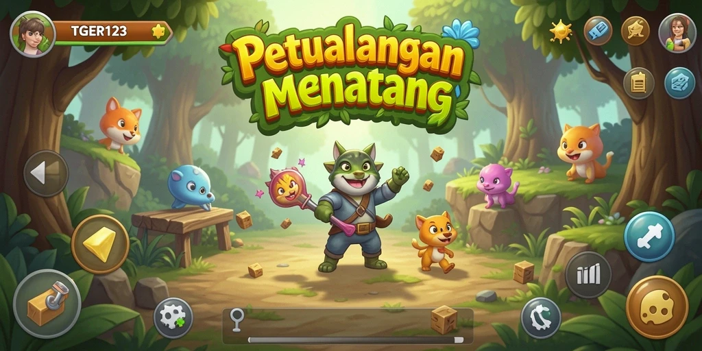 Tampilan gameplay menarik dari TGER123 dengan berbagai puzzle yang menantang.