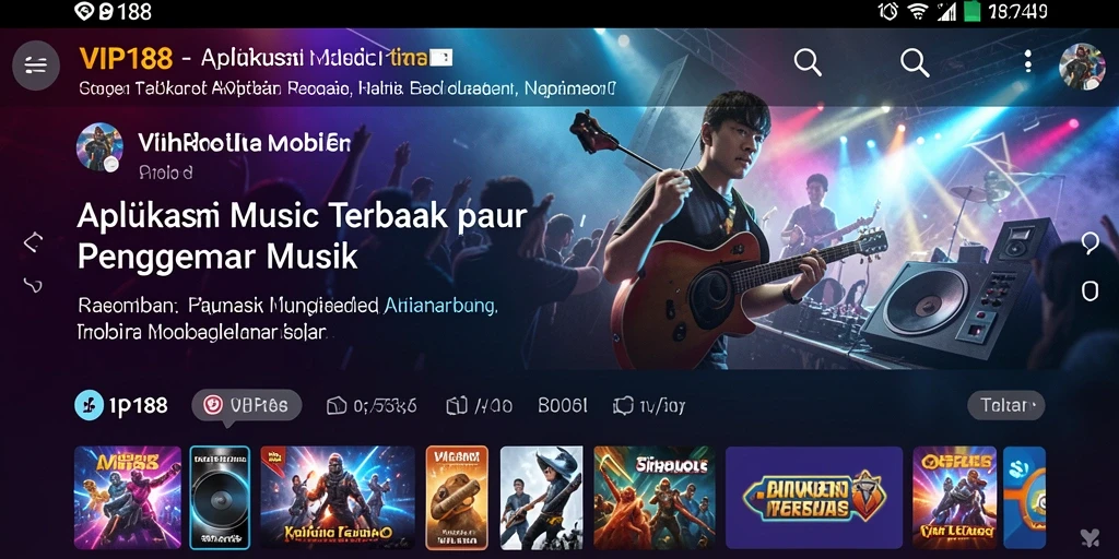 Tampilan utama gameplay VIP188 dengan beragam pilihan musik.